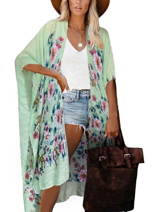 Other - Women C Mint Garden Viscose Summer Bikini Kimono Bathing And Swimwear Cover Up
